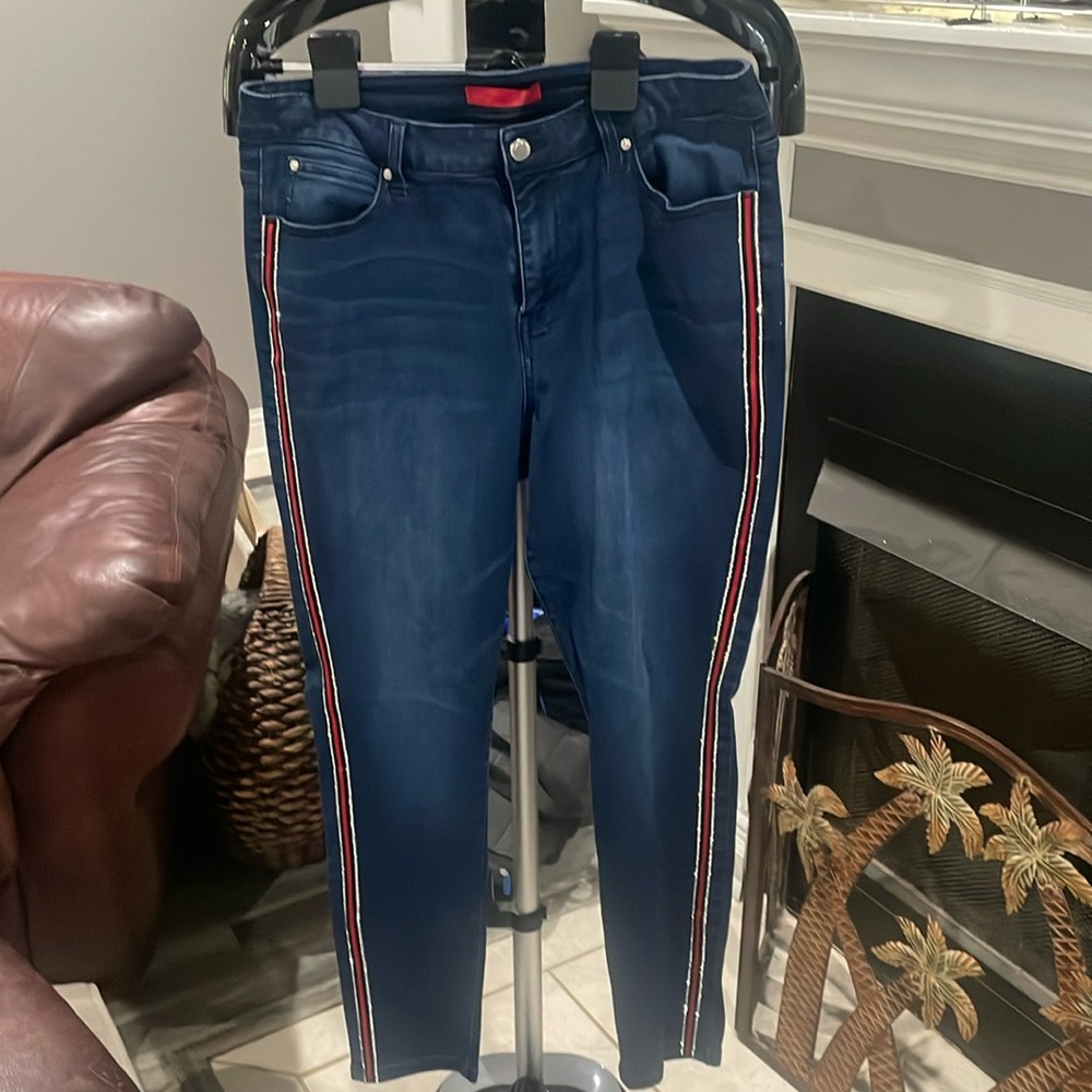 JLo skinny jeans with rhinestones down the side!